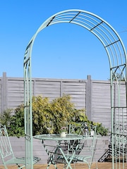 Charles Bentley Sage Green Garden Wrought Iron Arch - Image 1 of 2