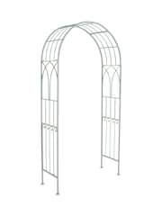 Charles Bentley Sage Green Garden Wrought Iron Arch - Image 3 of 6