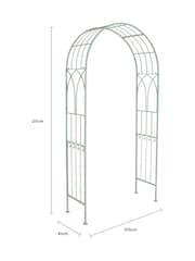 Charles Bentley Sage Green Garden Wrought Iron Arch - Image 6 of 6