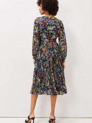 Phase Eight Fenella Blue Pleated Floral Halterneck Dress - Image 2 of 6