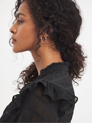 JD Williams Black Ruffle Shoulder Blouse - Image 4 of 4