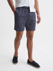 Reiss Ecru/Charc Owen Striped Shorts - Image 1 of 5