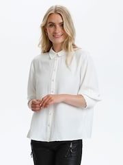 Cream White Nola Button Through Shirt - Image 1 of 6