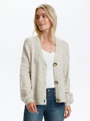 Cream Merle Cream V-Neck Knit Cardigan - Image 1 of 6