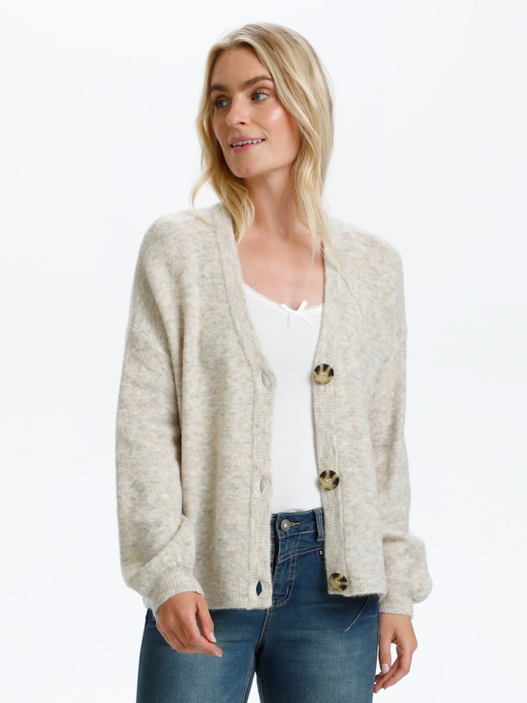 Cream Merle Cream V-Neck Knit Cardigan - Image 1 of 6