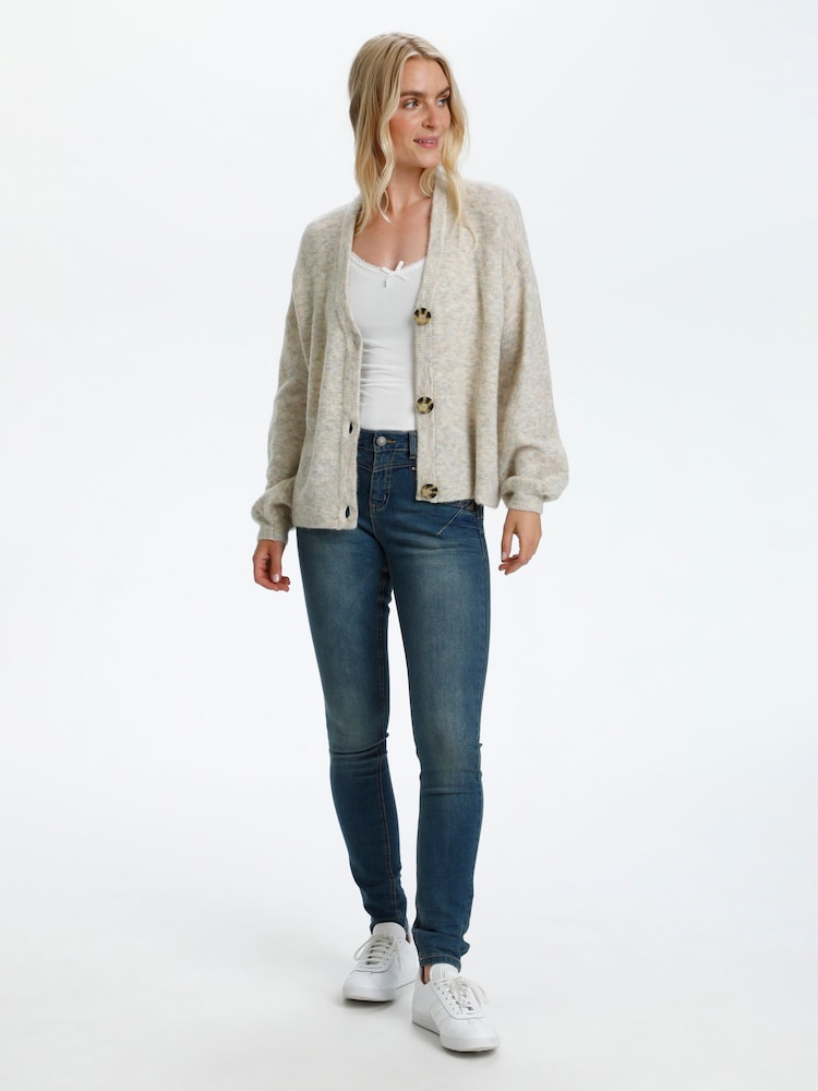 Cream Merle Cream V-Neck Knit Cardigan - Image 2 of 6