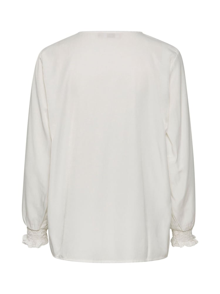 Cream Feng White V-Neck Blouse - Image 5 of 5