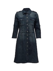 Cream Uniform Blue Denim Dress - Image 3 of 4
