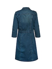 Cream Uniform Blue Denim Dress - Image 4 of 4