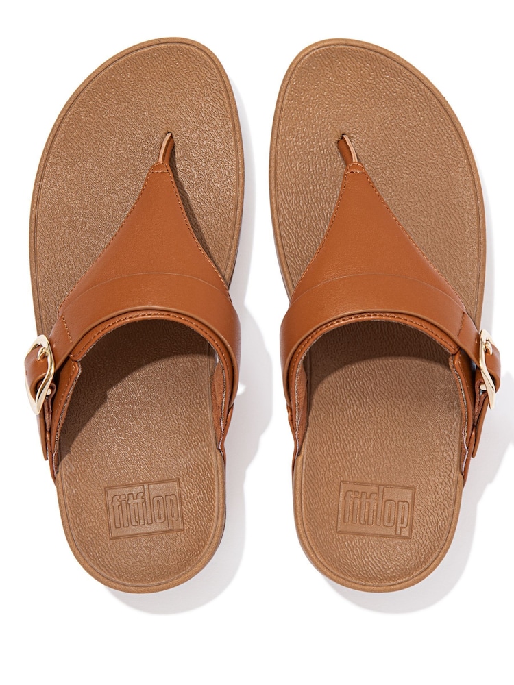 Fitflop Lulu Adjustable Leather Toe Post Sandals - Image 4 of 4