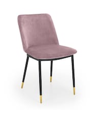 Julian Bowen Set of 2 Dusky Pink Delaunay Dining Chairs - Image 2 of 4