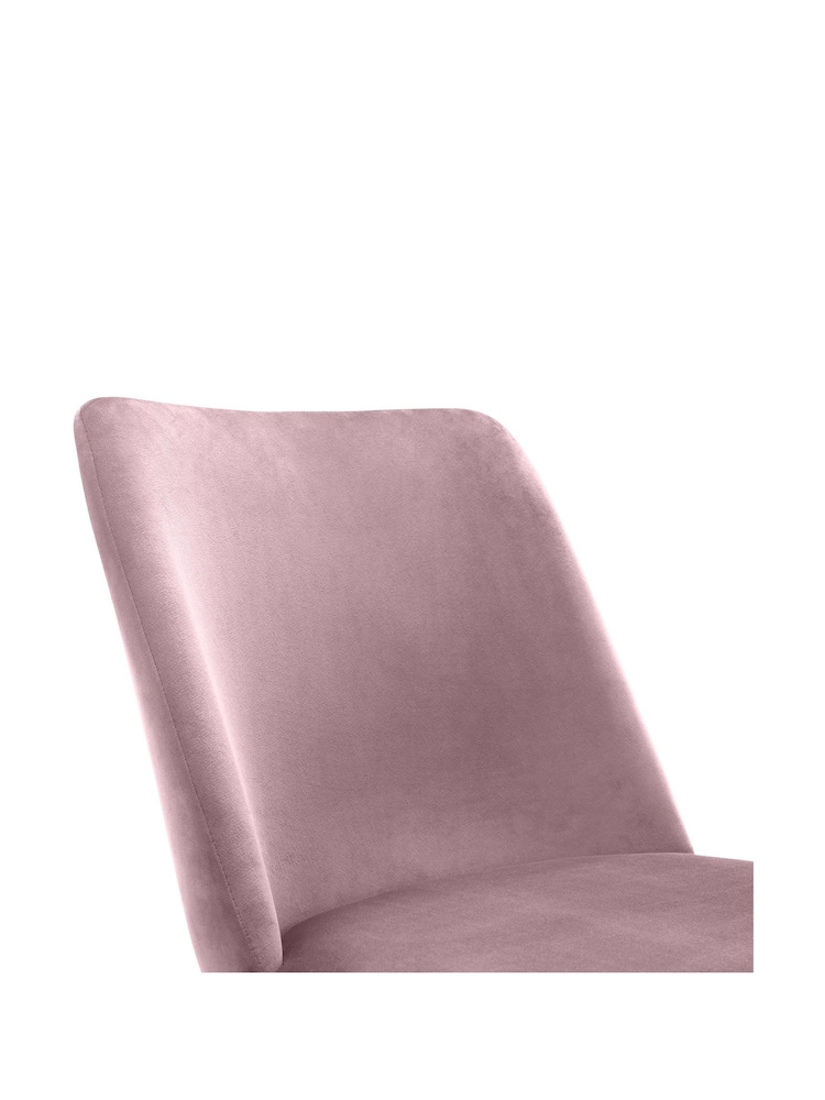 Julian Bowen Set of 2 Dusky Pink Delaunay Dining Chairs - Image 4 of 4