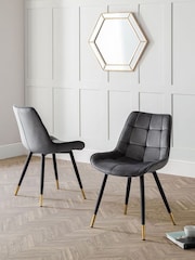 Julian Bowen Set of 2 Grey Hadid Dining Chairs - Image 1 of 4