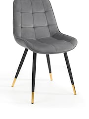 Julian Bowen Set of 2 Grey Hadid Dining Chairs - Image 2 of 4