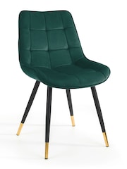 Julian Bowen Set of 2 Green Hadid Dining Chairs - Image 2 of 4