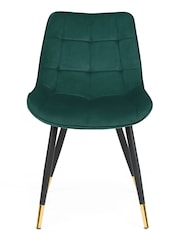 Julian Bowen Set of 2 Green Hadid Dining Chairs - Image 3 of 4