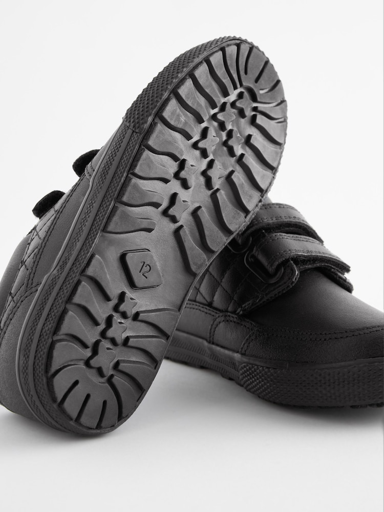 Black Standard Fit (F) School Leather Strap Touch Fasten Shoes - Image 5 of 5 Black Standard Fit (F) School Leather Strap Touch Fasten Shoes - Image 5 of 5