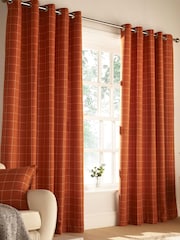 furn. Ellis Windowpane Check Eyelet Curtains Eyelet Curtains - Image 1 of 4