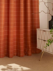furn. Ellis Windowpane Check Eyelet Curtains Eyelet Curtains - Image 3 of 4