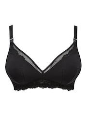 Figleaves Ella Black Mesh Insert Non Wired Nursing Bra - Image 8 of 8