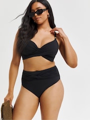 Simply Be Black Magisculpt Twist Front Bikini Briefs - Image 1 of 5