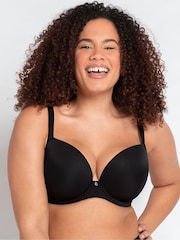 Schwarz - Curvy Kate Smoothie T-Shirt-BH mit tiefem Ausschnitt - Bild 1 von 7