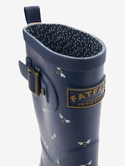 FatFace Navy Blue Womens Mid Height Printed Wellies - Image 3 of 4