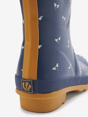 FatFace Navy Blue Womens Mid Height Printed Wellies - Image 4 of 4