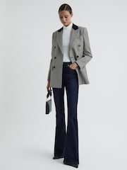 Reiss Dark Indigo Beau High Rise Skinny Flared Jeans - Image 1 of 5