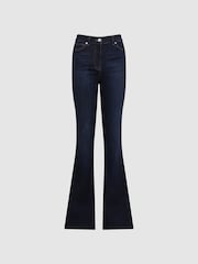 Reiss Dark Indigo Beau High Rise Skinny Flared Jeans - Image 2 of 5