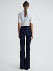 Reiss Dark Indigo Beau High Rise Skinny Flared Jeans - Image 5 of 5