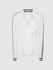 Reiss White Calla Colourblock Detail Blouse - Image 2 of 6