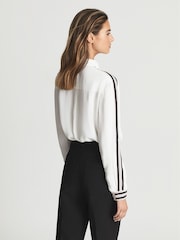Reiss White Calla Colourblock Detail Blouse - Image 5 of 6