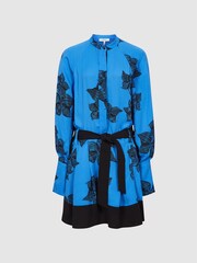 Reiss Blue Viviyan Printed Flippy Dress - Image 2 of 6