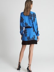 Reiss Blue Viviyan Printed Flippy Dress - Image 5 of 6
