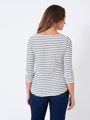 Crew Clothing Company White 100% Cotton Essential Breton Stripe Top - Image 2 of 5