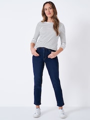 Crew Clothing Company White 100% Cotton Essential Breton Stripe Top - Image 3 of 5