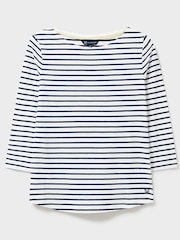 Crew Clothing Company White 100% Cotton Essential Breton Stripe Top - Image 5 of 5