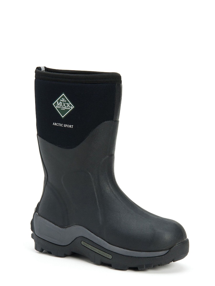 Muck Boots Black Arctic Sport Short Wellies - Image 2 of 5