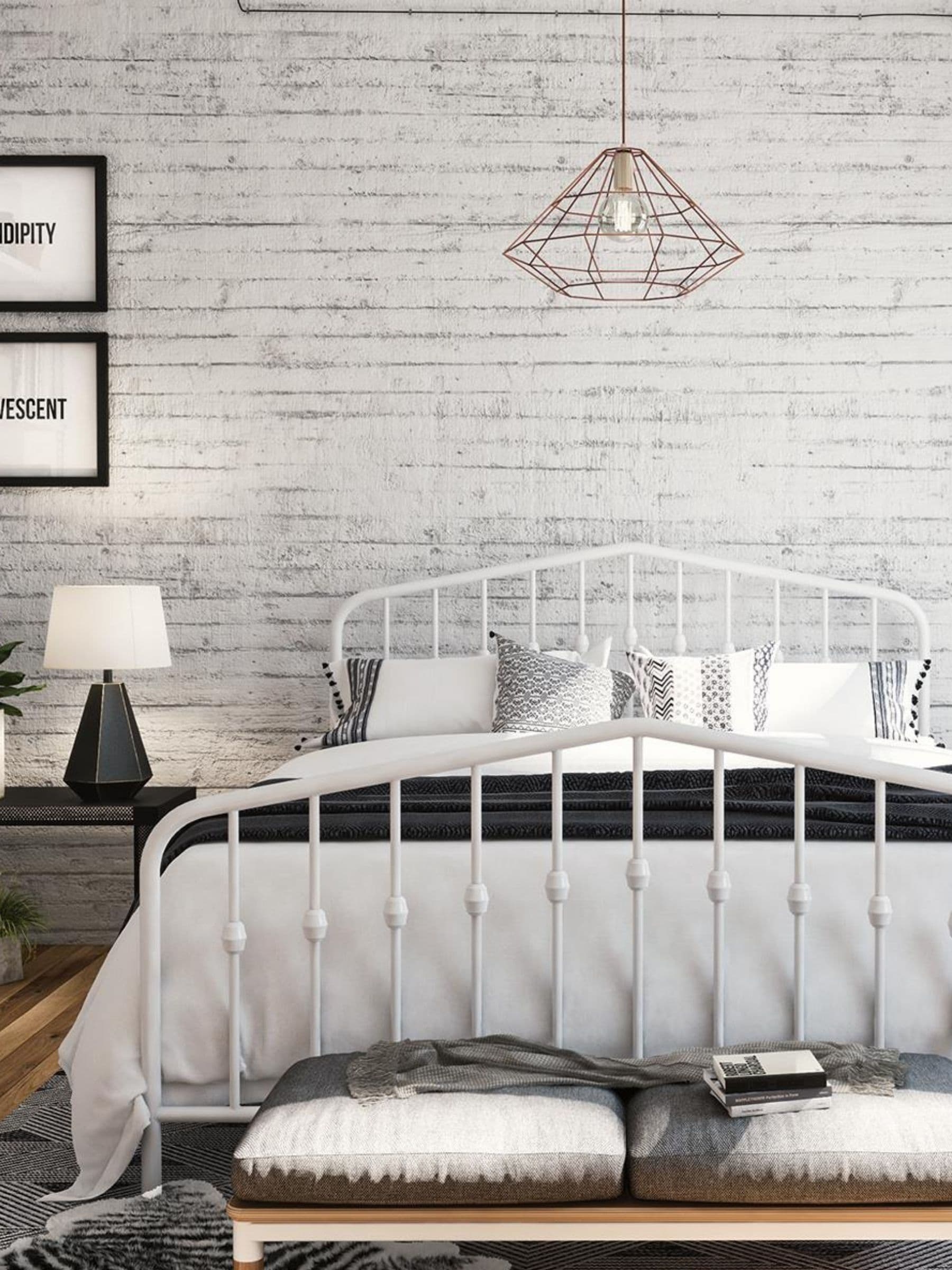 B&Q - Dorel Home Bushwick Metal Bed WhiteKing - Image 7