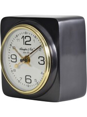 Libra Interiors Black Thompson Square Carriage Mantel Clock - Image 3 of 4