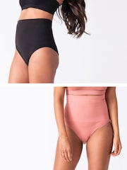 Seraphine Black & Terracotta Post Maternity Shaping Briefs –Twin Pack - Image 1 of 7
