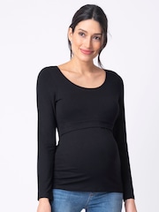 Seraphine Black Maternity And Nursing Tops Twin Pack - Image 2 of 8