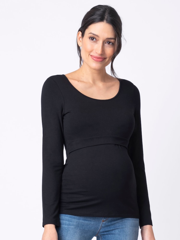 Seraphine Black Maternity And Nursing Tops Twin Pack - Image 2 of 8