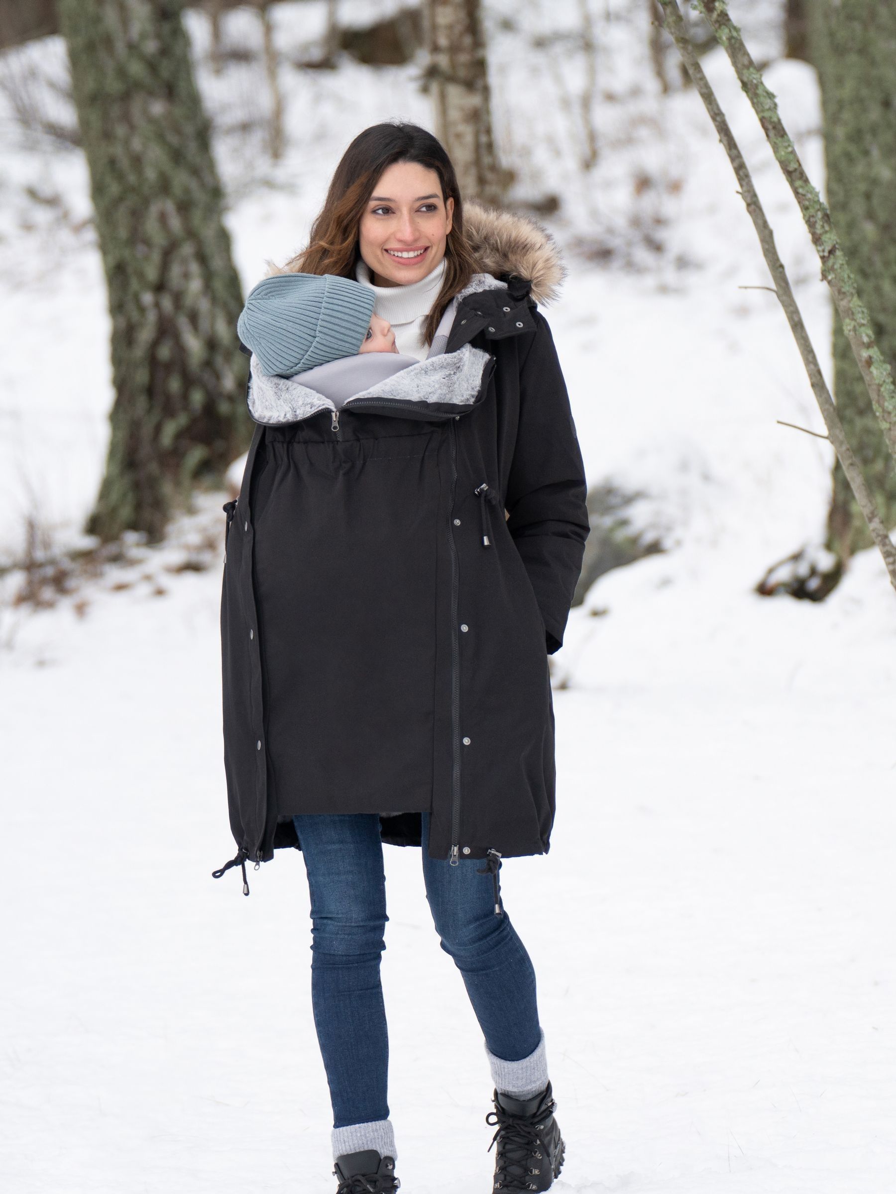 Seraphine Black 3 in 1 Winter Maternity Parka