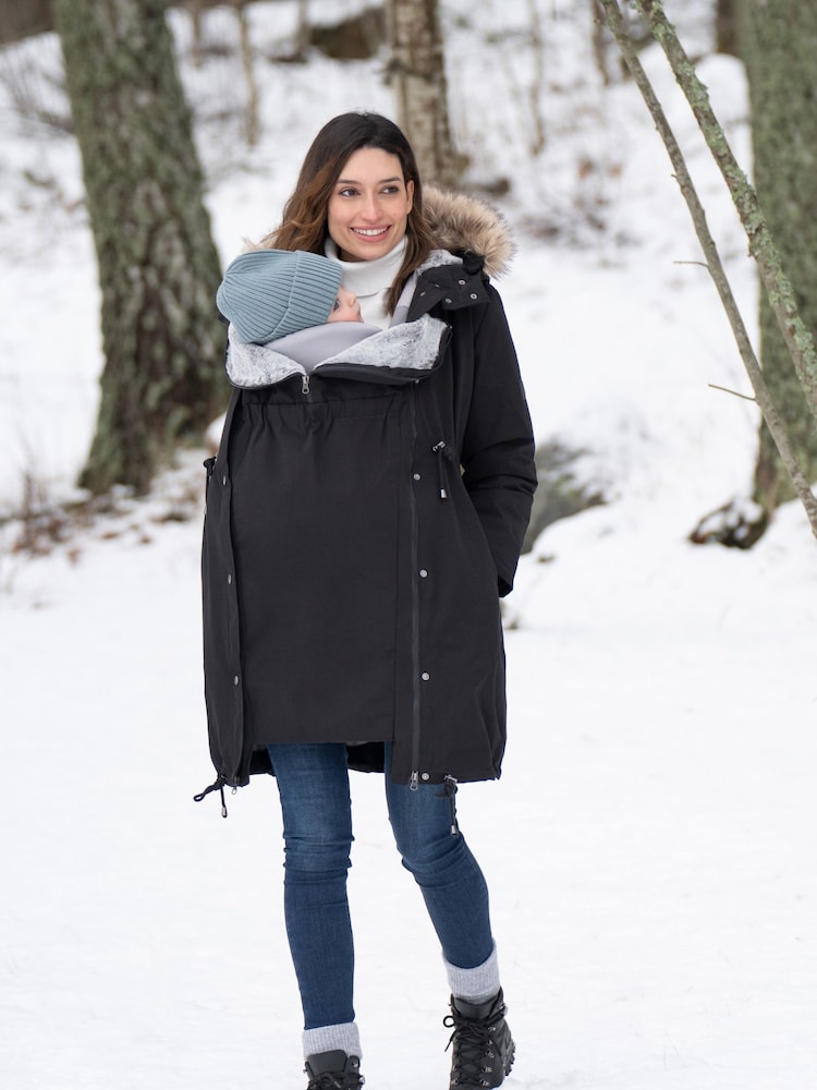 Seraphine Black 3 in 1 Winter Maternity Parka - Image 3 of 6
