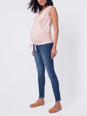 Розовый хлопковый топ для беременных Seraphine - Изображение 4 из 5