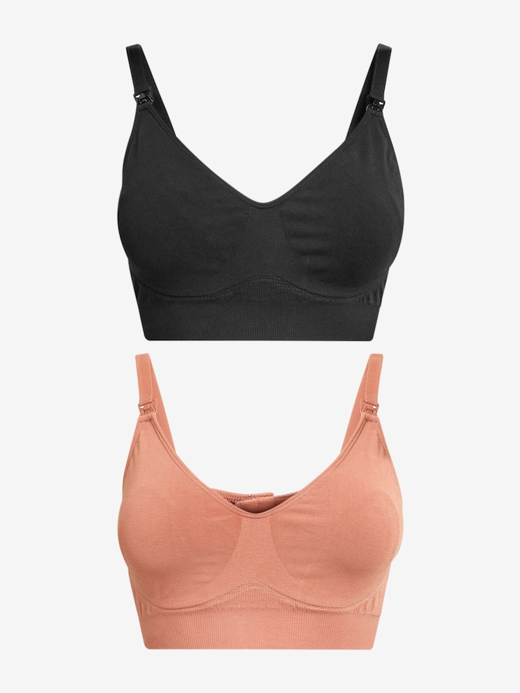 Seraphine Brown Bamboo Maternity & Nursing Bras Twin Pack - Image 2 of 5