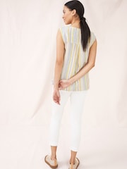 White Stuff Sophia White Stripe Linen Vest - Image 2 of 6