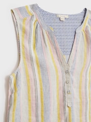White Stuff Sophia White Stripe Linen Vest - Image 6 of 6